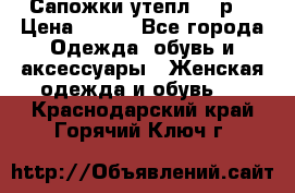 Сапожки утепл. 39р. › Цена ­ 650 - Все города Одежда, обувь и аксессуары » Женская одежда и обувь   . Краснодарский край,Горячий Ключ г.